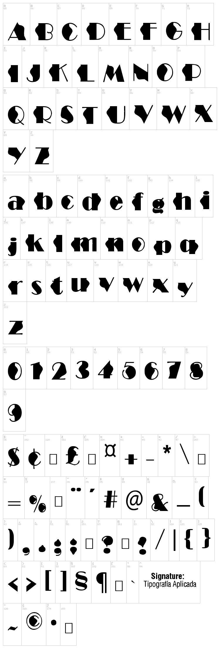 Structure Wave font map